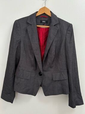 Marks & Spencer Dark Gray Tailored Blazer with Red Lining